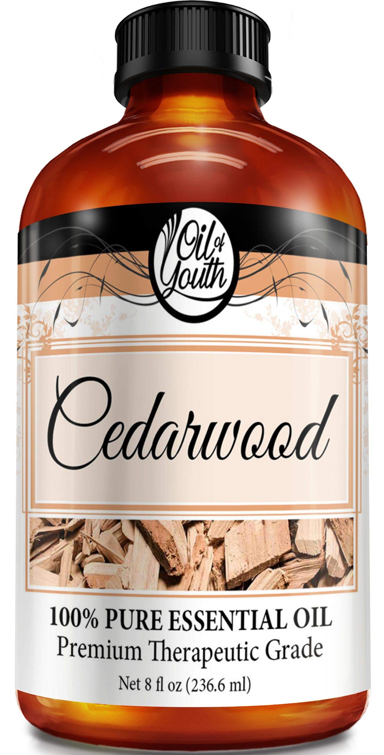 8 oz bottle of Oil of Youth Cedarwood essential oil