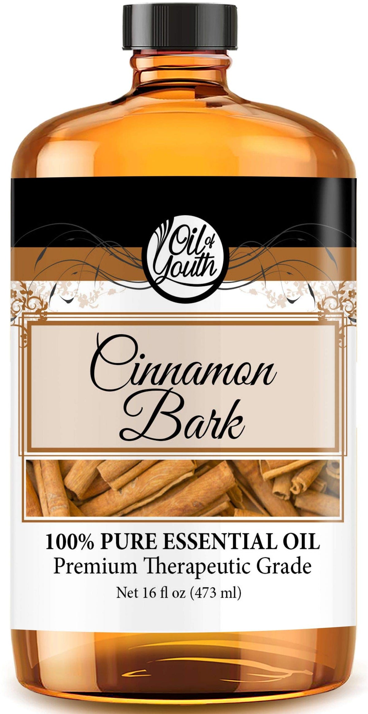 Oil of Youth Cinnamon Bark Essential Oil 16oz bottle - front view