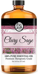 Front view of Oil of Youth Clary Sage Essential Oil 16oz bulk bottle