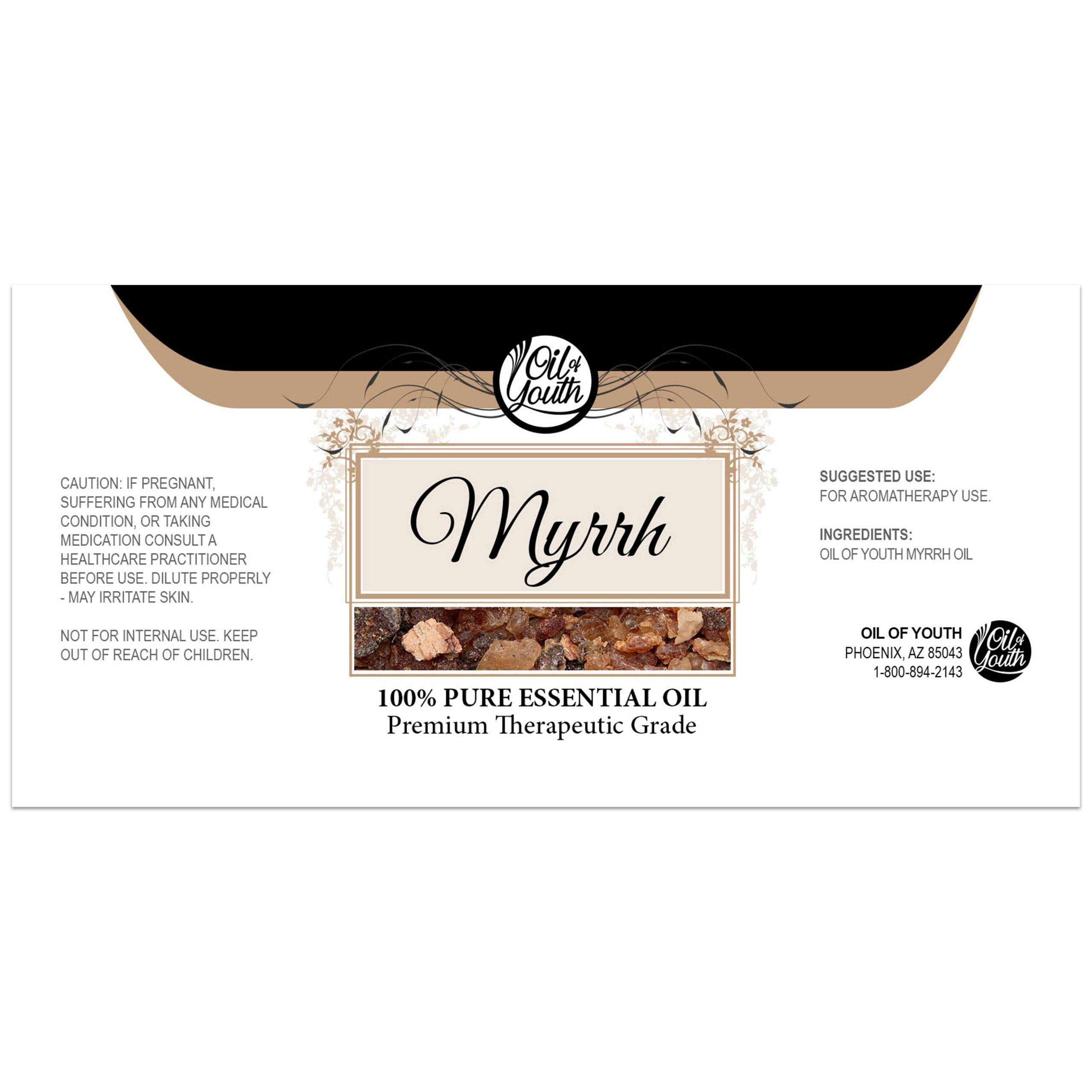 Packaging for Oil of Youth Myrrh Essential Oil 4oz