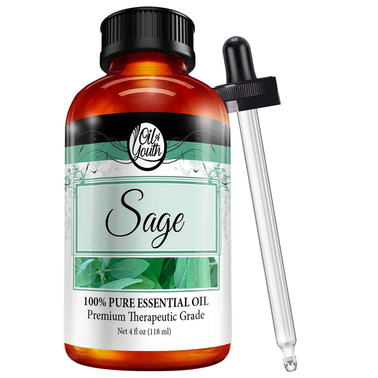 4 oz bottle of Oil of Youth Sage Essential Oil
