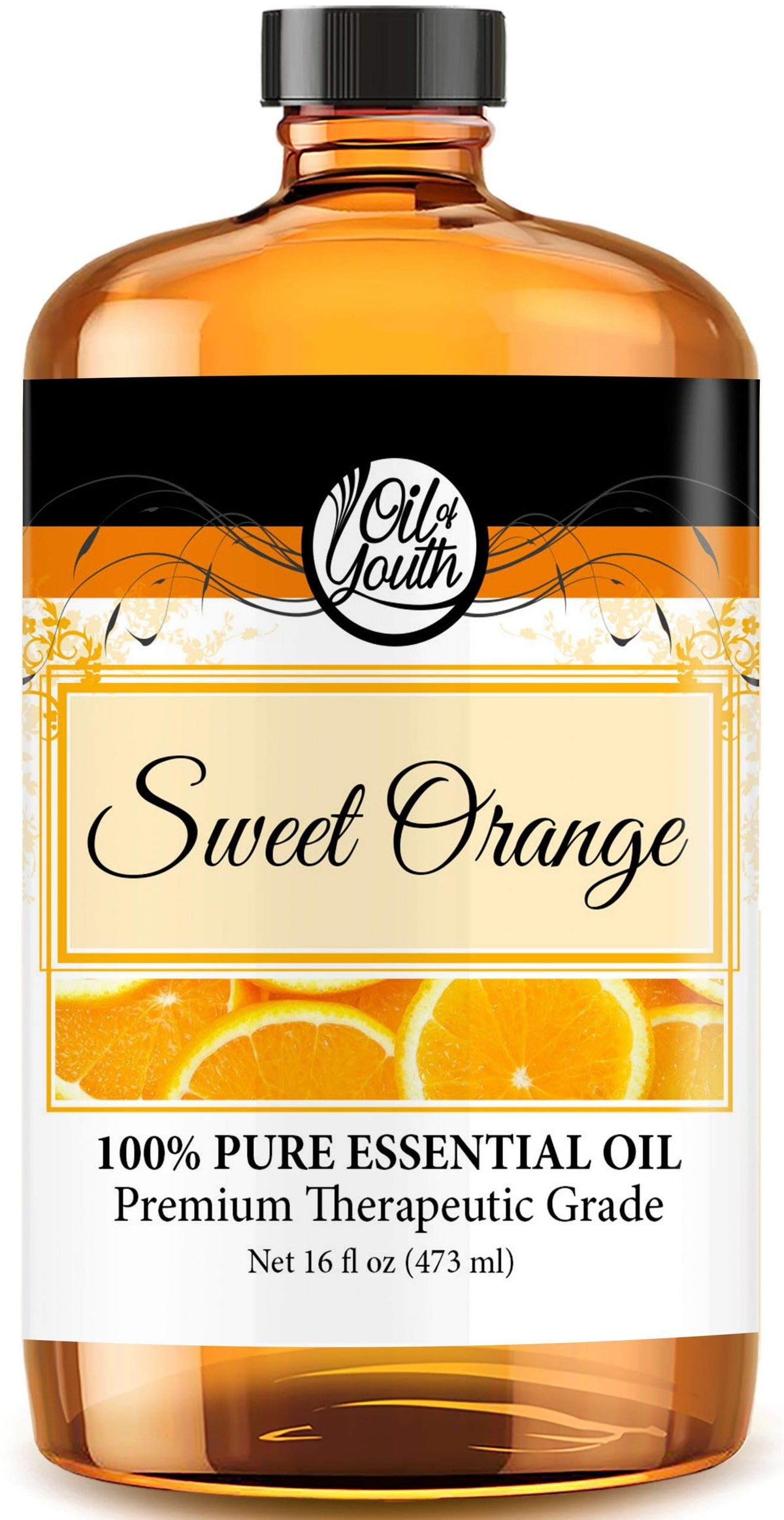 Oil of Youth Sweet Orange Essential Oil 16oz bottle – front view