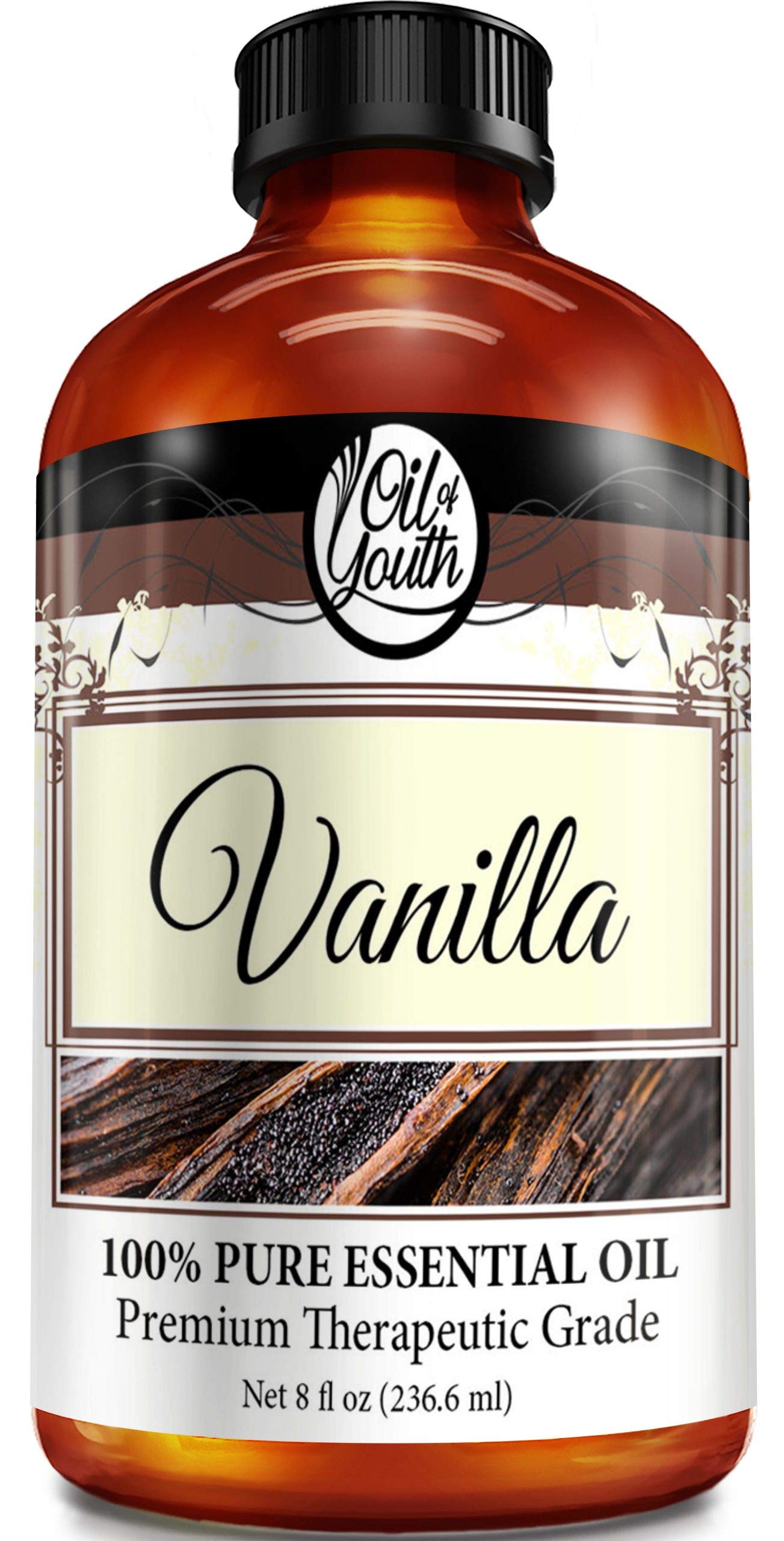 Oil of Youth Vanilla Essential Oil 8oz bottle with label