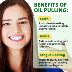 Front view of the 2-pack oil pulling mouthwash set.