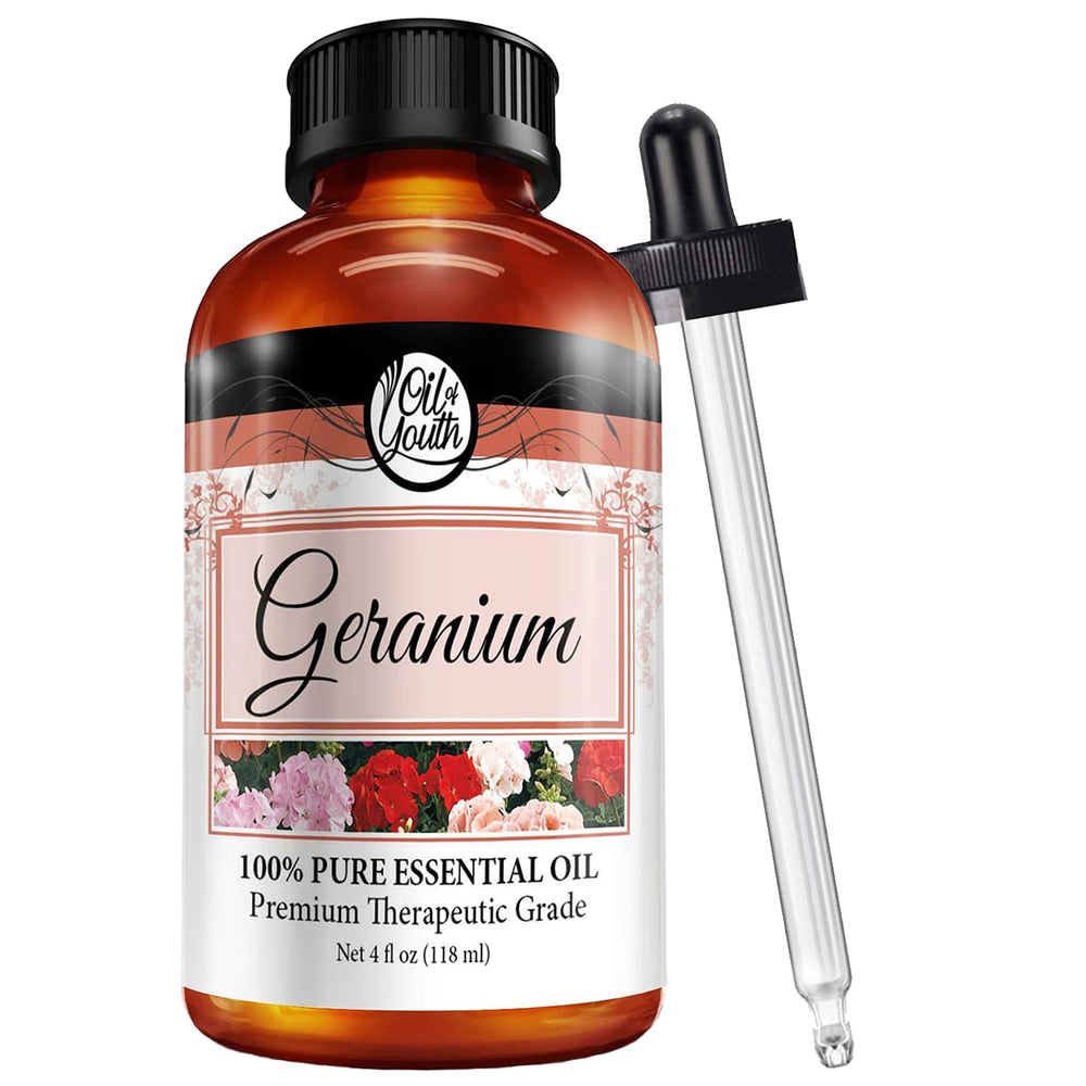 4 oz bottle of Oil of Youth Geranium essential oil