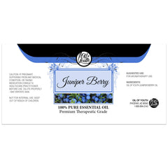Close-up of Oil of Youth Juniper Berry 4oz bottle showing label