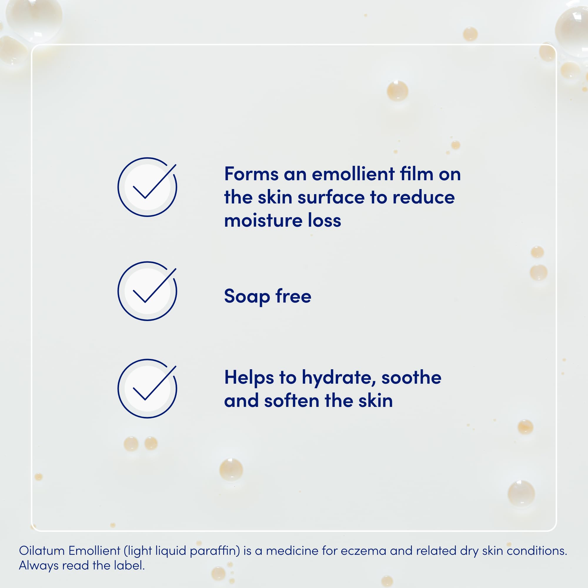 Active ingredients panel of Oilatum Emollient 500ml