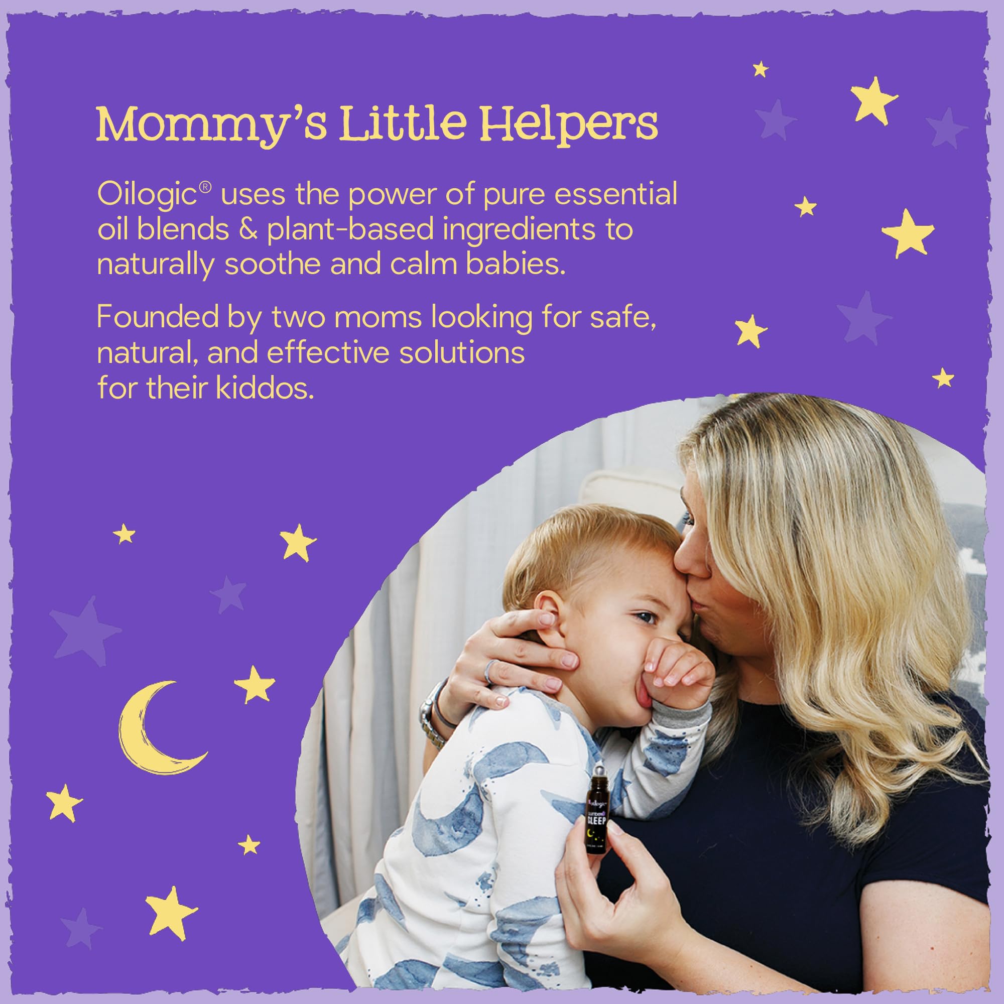 Baby resting calmly after applying Slumber & Sleep Roll-On