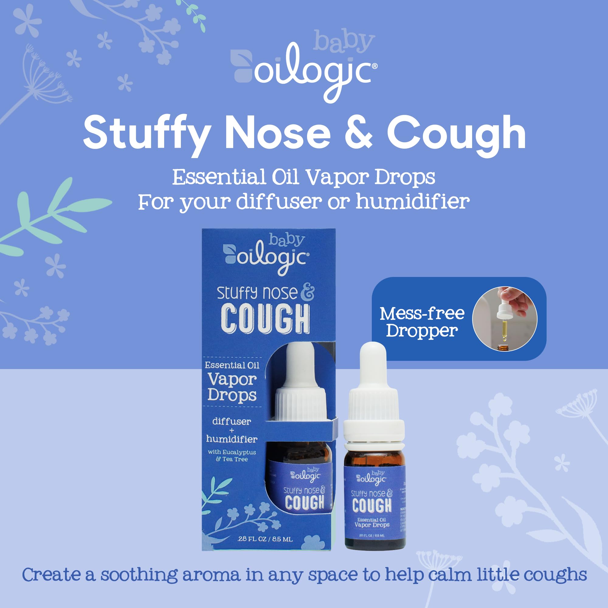 Stuffy Nose & Cough vapor drops bottle with essential oils