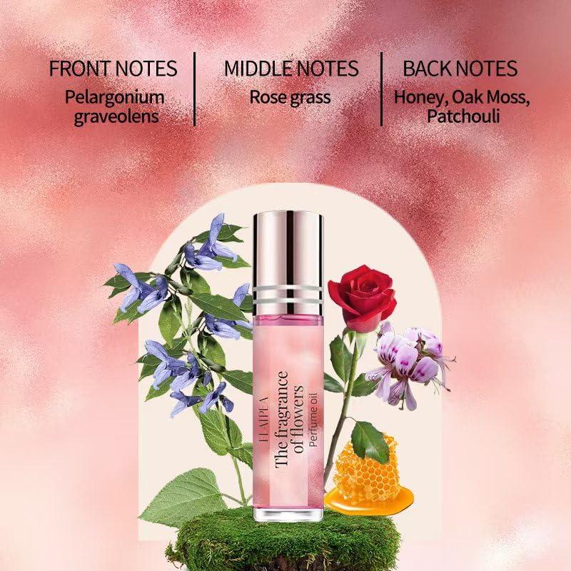 Close-up of OINSOES Rose Patchouli Geranium roll-on close-up