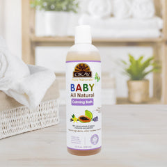 Calming baby bath scene with Okay Baby Calming Bath