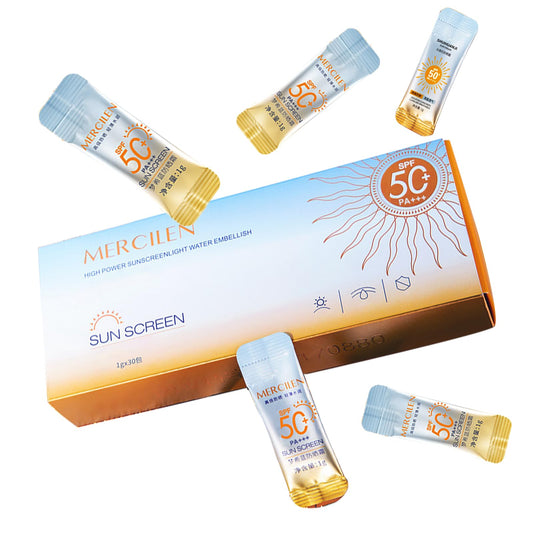 Okerker 30-tubes travel pack for face and body sunscreen on the go.