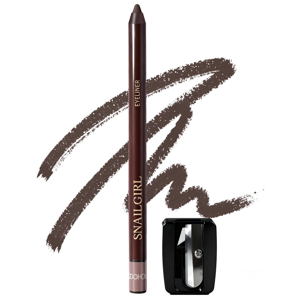 Okerker Brown Gel Eyeliner Pencil swatch showing creamy glide for precise definition.