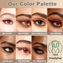 Seven shades including plum offer versatile eye color options.