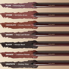 Okerker Brown Gel Eyeliner Pencil waterproof formula resists sweat and humidity.