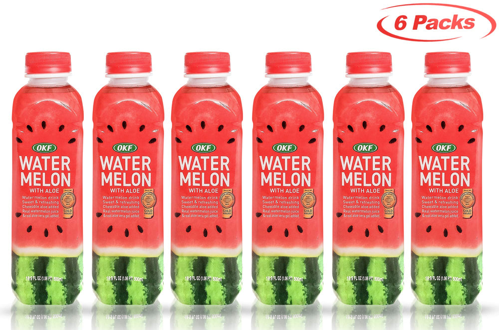 Exclusive slim bottle design of OKF Watermelon Aloe Vera Drink
