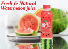 Close-up of ingredients and real juice in OKF Watermelon Aloe Vera