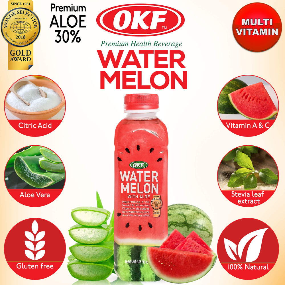 OKF Watermelon Aloe Vera Drink gel texture showing aloe vera