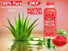Serving idea: OKF Watermelon Aloe Vera Drink with snacks