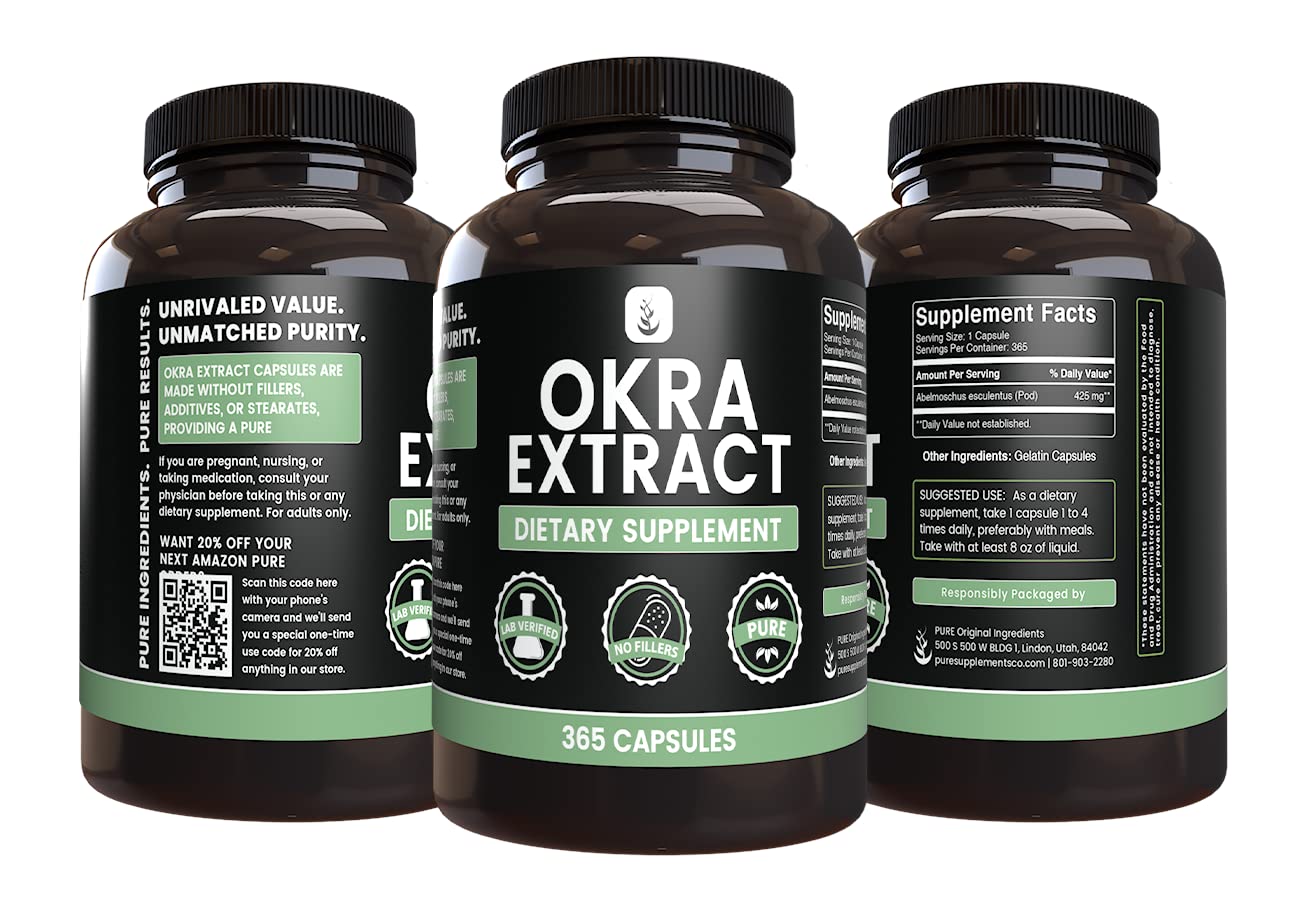 Ingredients: single-ingredient Okra Extract capsule