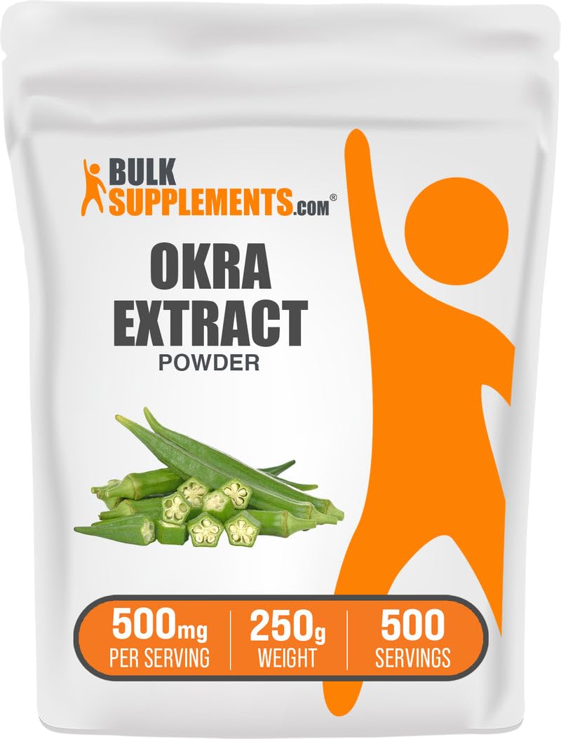 BulkSupplements Okra Extract Powder 250g bottle label