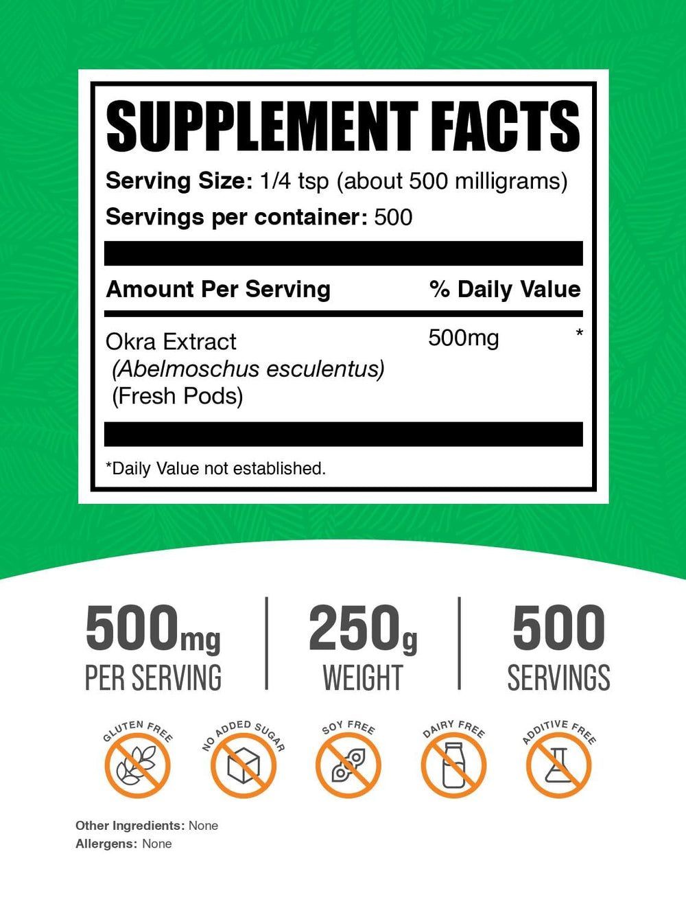 Okra Extract Powder packaging and jar