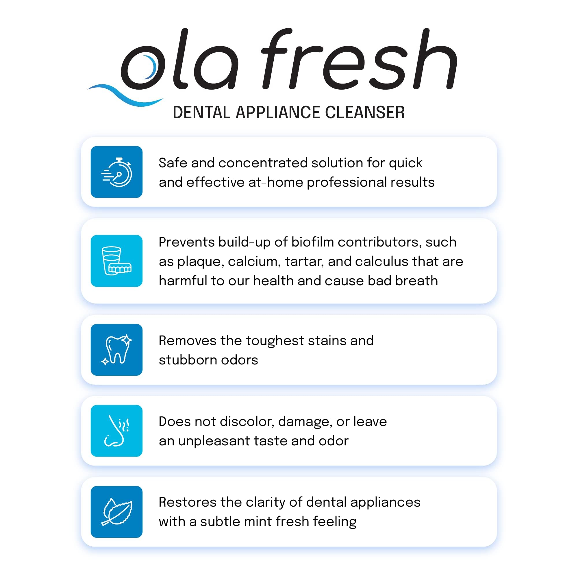 Denture and retainer cleaning with Ola Fresh powder cleaner