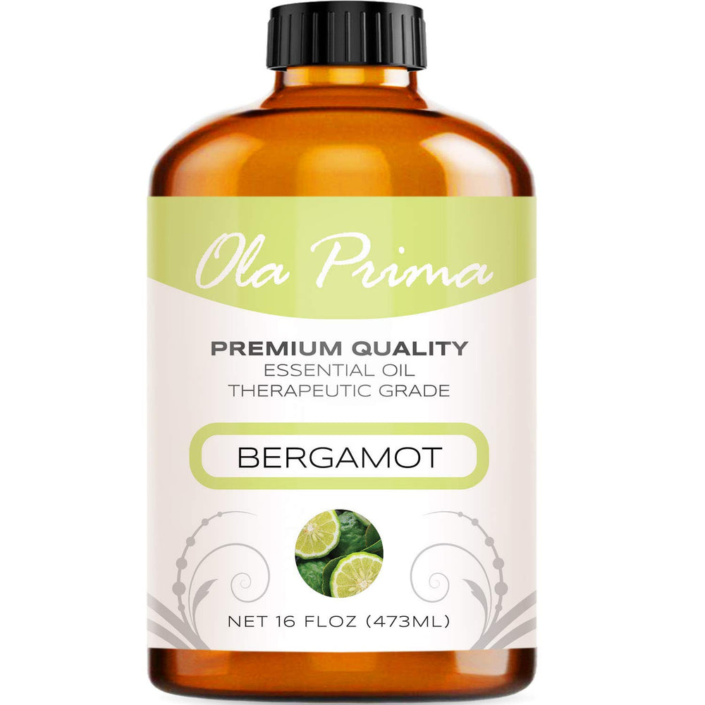 Ola Prima Bergamot Essential Oil 16oz amber bottle