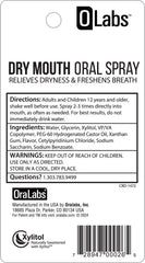 Hands using Olabs Dry Mouth Spray to spray into the mouth