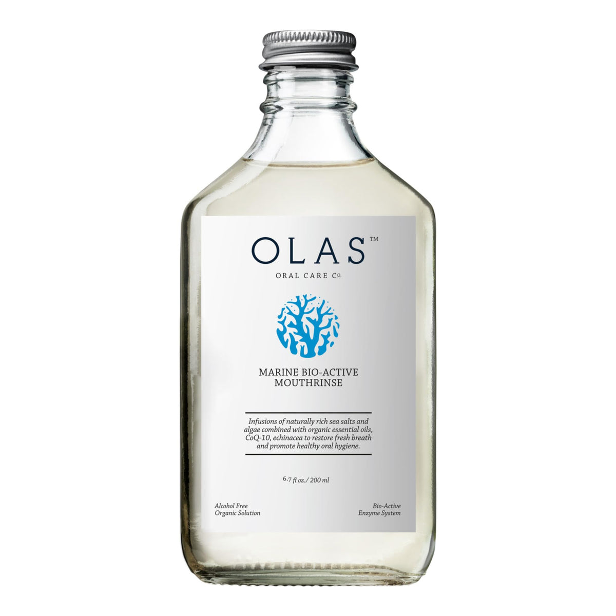 Olas alcohol-free mouthwash bottle in 200 ml