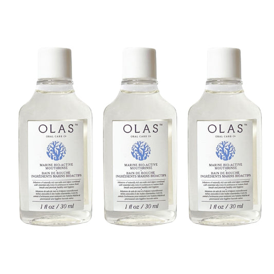 OLAS Alcohol Free Mouthwash bottle on white background