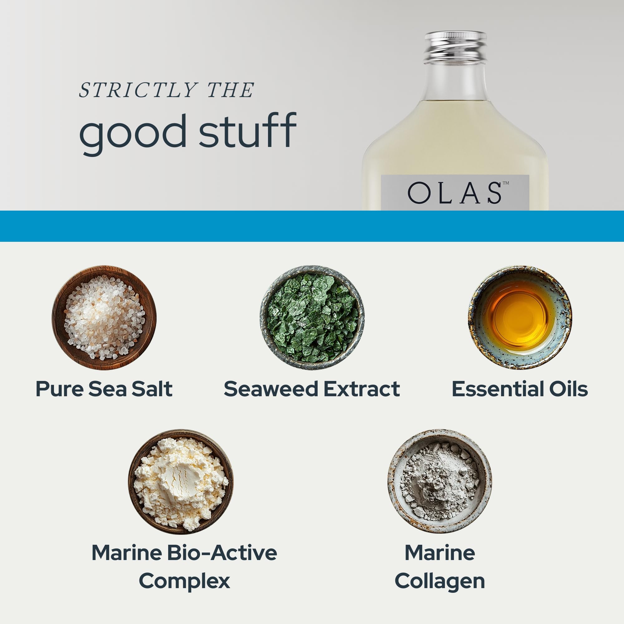 Essential oils and mineral-rich sea salts used in OLAS mouthwash