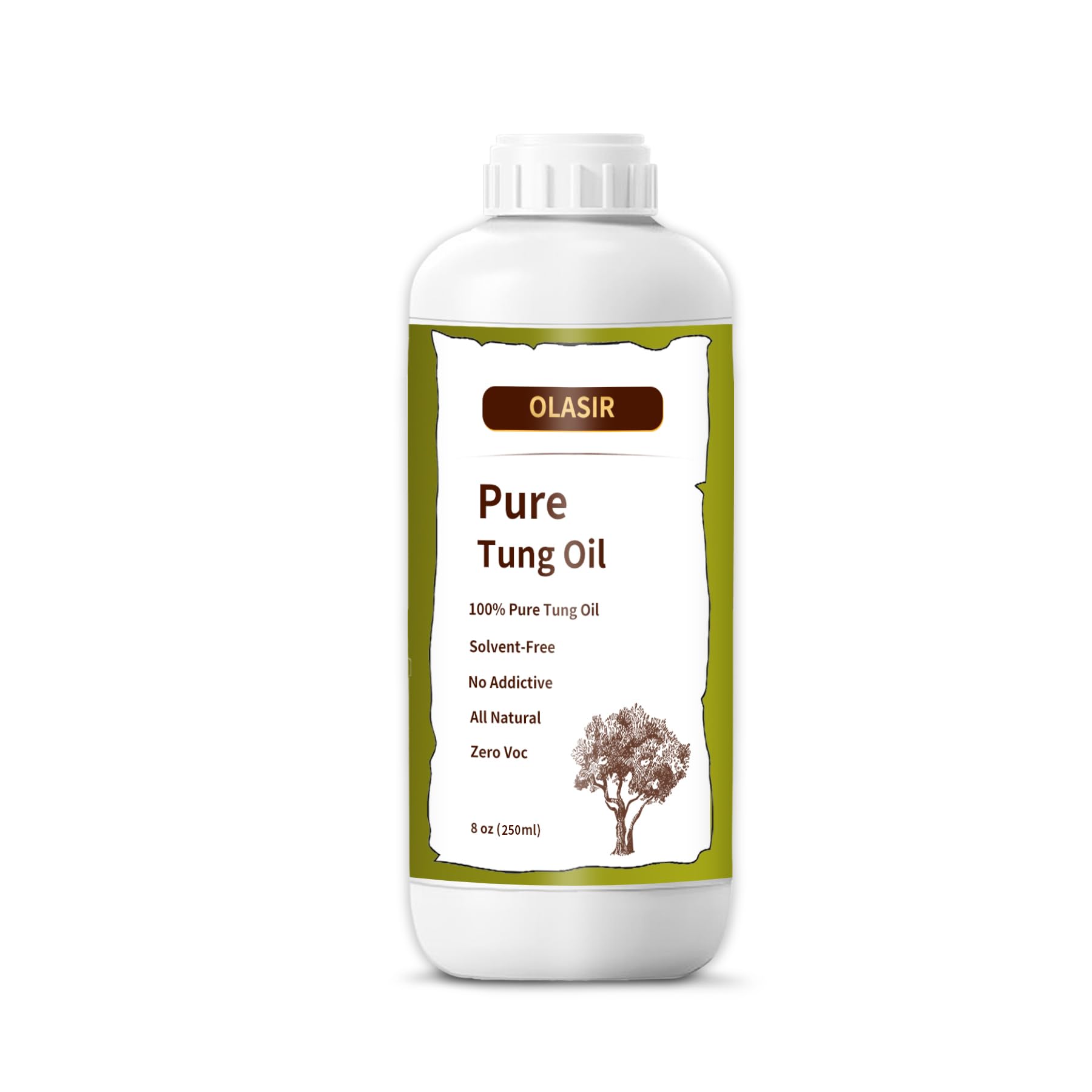 OLASIR 8 oz pure tung oil bottle