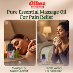 Olbas aromatherapy oil bottle used for massage