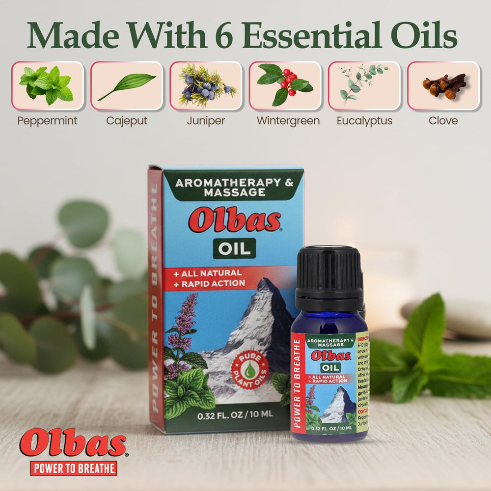Olbas Oil used for aromatherapy and massage