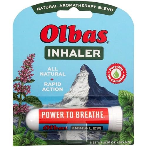 Olbas Inhaler aromatherapy in use for quick breathing relief on the go.