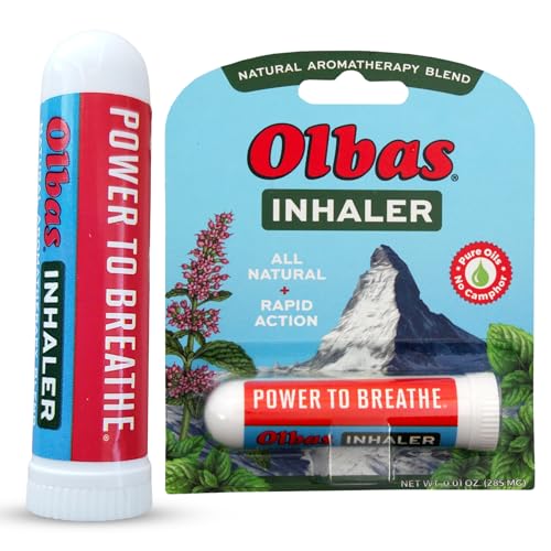 Olbas Inhaler pocket-sized nasal stick ready for on-the-go relief and quick breathing support.