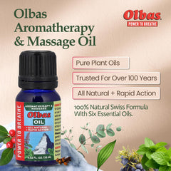 Close-up of Olbas bottle and Swiss-crafted packaging