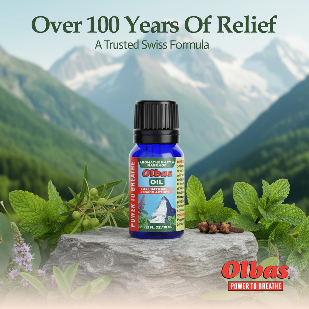 Olbas packaging box with product information