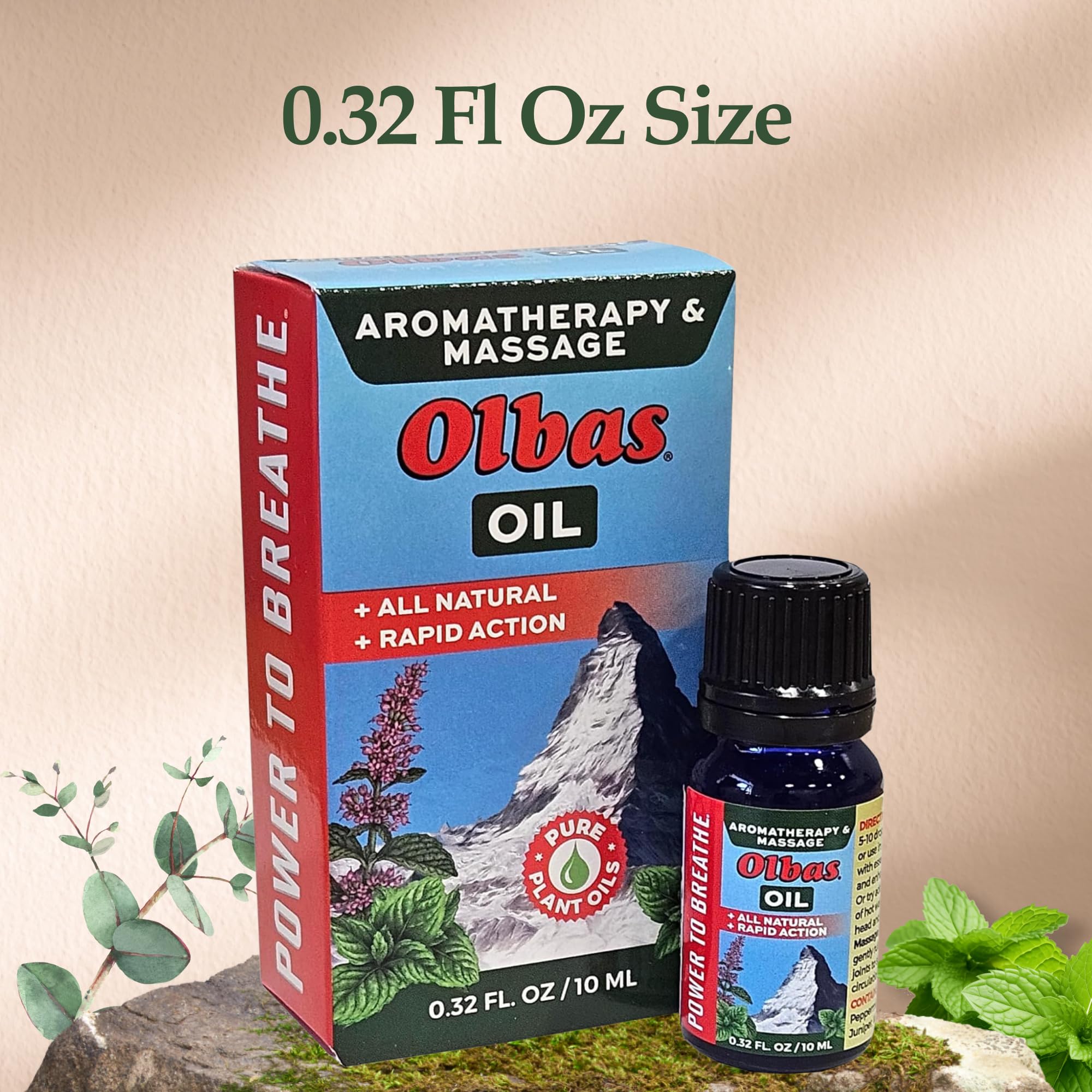 Olbas Oil with pure essential oils imagery