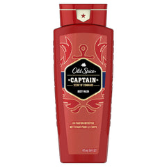 Old Spice Red Collection Captain bottle showcases bold sandalwood and ocean aroma for daily freshness.