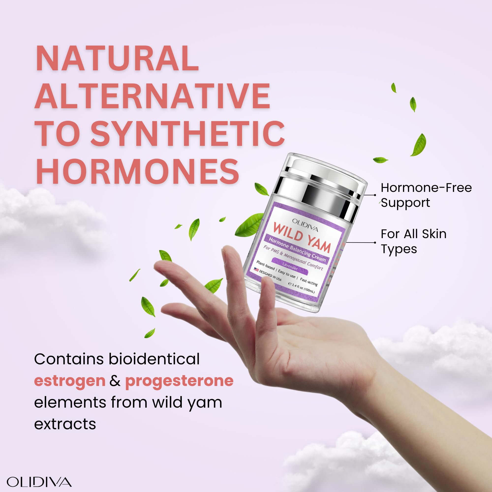 Olidiva airless pump bottle ensures fresh, mess-free application.