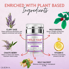 Olidiva Wild Yam Cream supports perimenopause balance in daily routine.