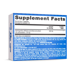Close-up of KSM-66 patented extract on supplement label