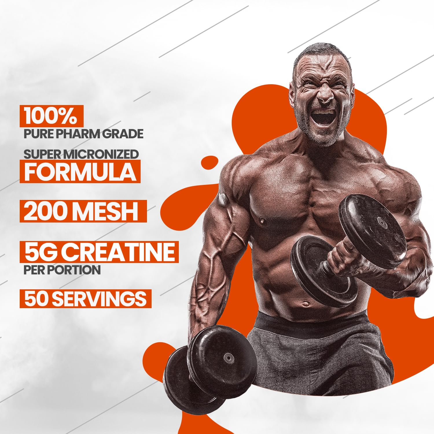 Close-up of micronized creatine powder texture