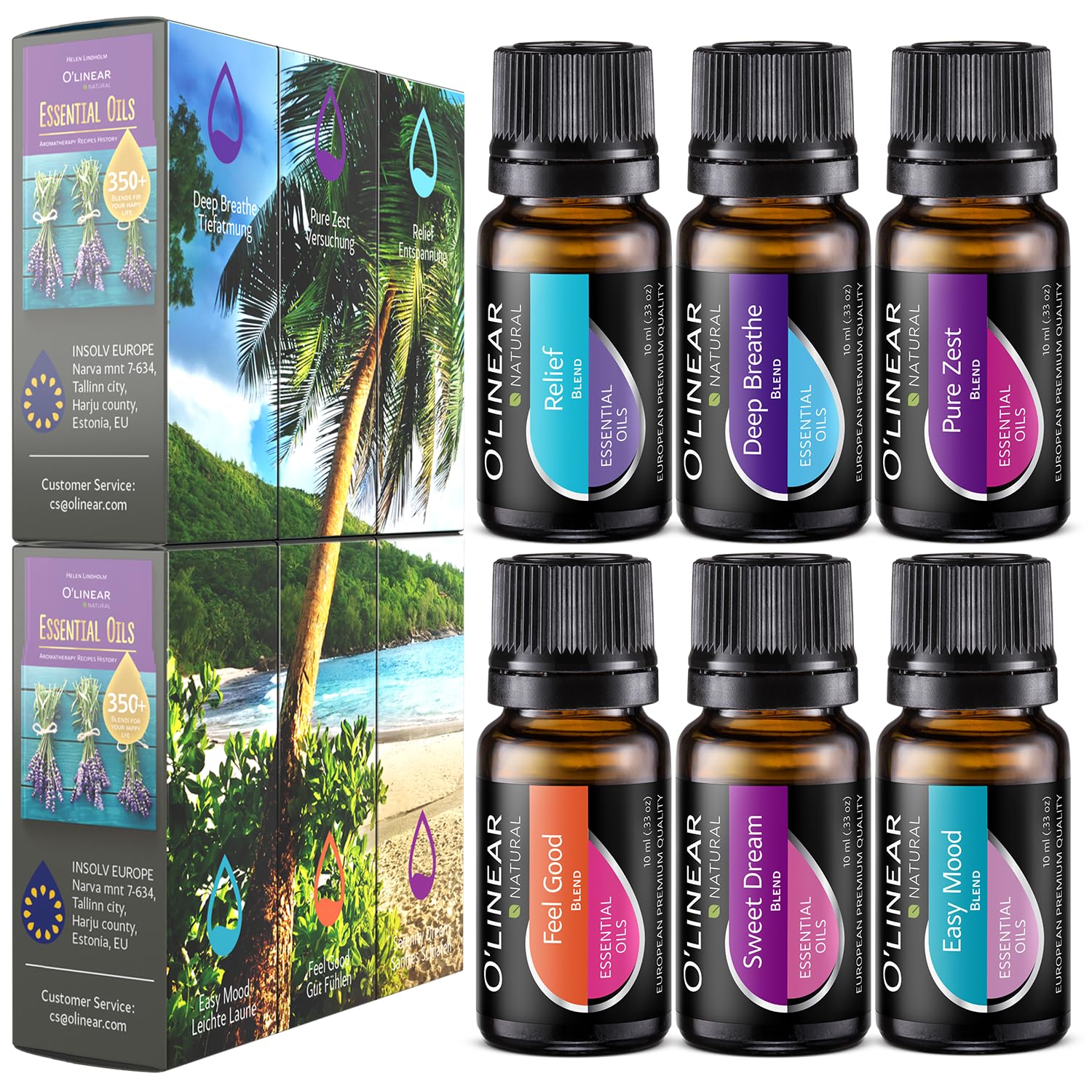Gift-ready packaging for O'linear essential oils set