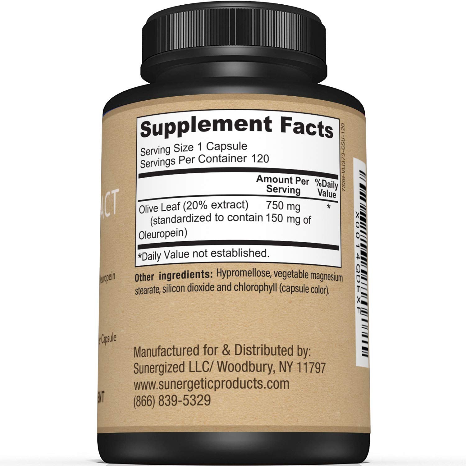 Close-up of olive leaf extract capsules