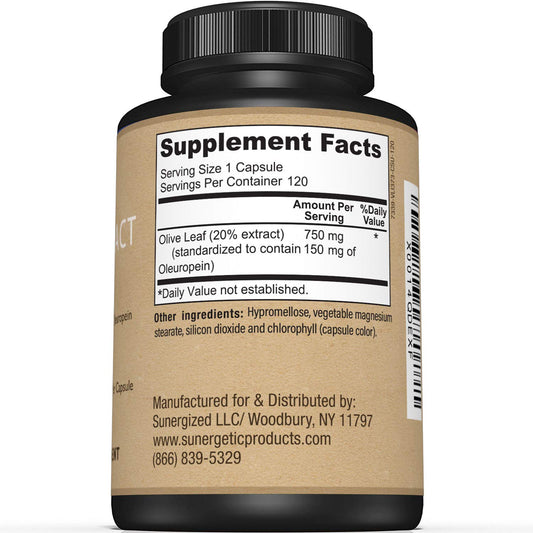 Close-up of olive leaf extract capsules