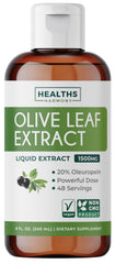 Healths Harmony Olive Leaf Extract bottle front - 8 fl oz, non-GMO, 1500mg