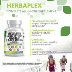 Olive leaf, oregano oil, and capsules combination image
